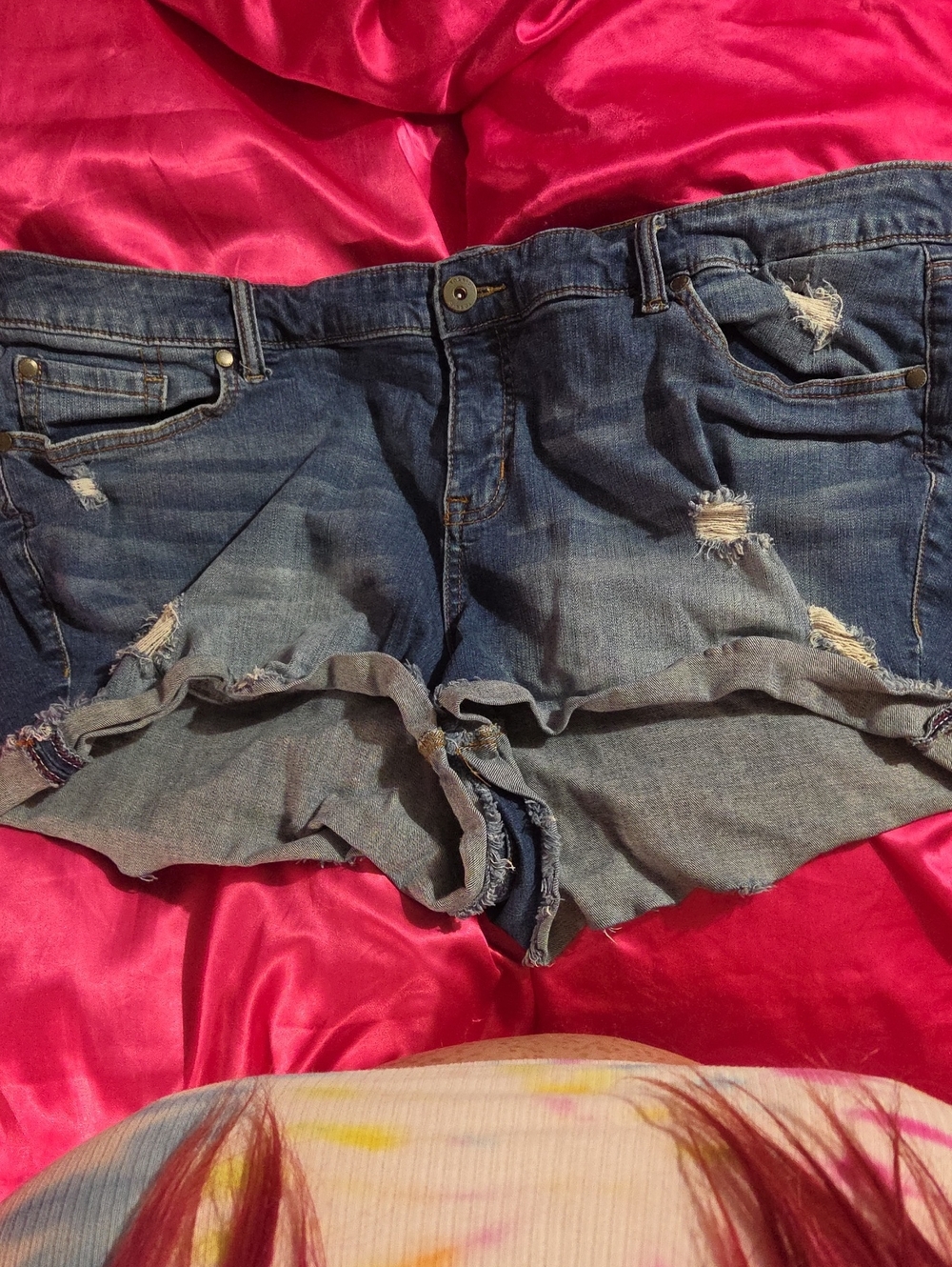 Torrid Distressed Denim Women's Shorts - Blue